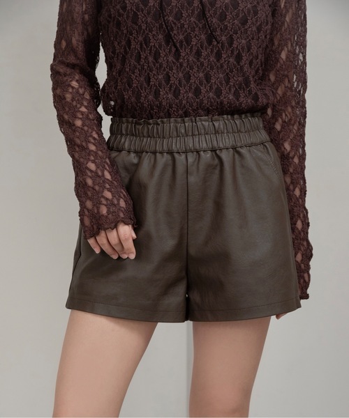 I_am（アイアム）の「smooth flow short culottes【I_am × kimina】 / スムースフロウショートキュロット（その他パンツ・レディース・ブラック/ダークブラウン・FREE）」の10枚目の写真