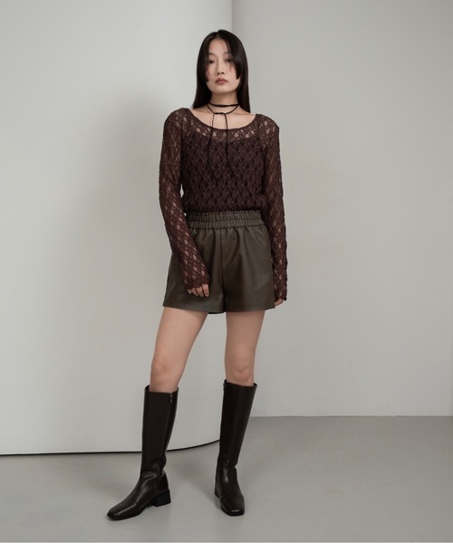 I_am（アイアム）の「smooth flow short culottes【I_am × kimina】 / スムースフロウショートキュロット（その他パンツ・レディース・ブラック/ダークブラウン・FREE）」の14枚目の写真