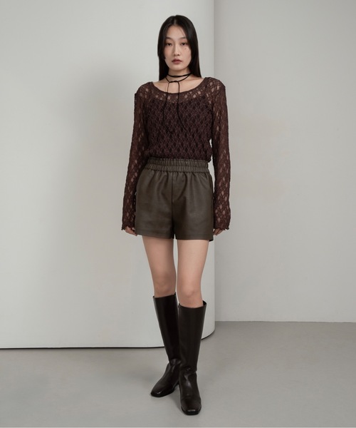 I_am（アイアム）の「smooth flow short culottes【I_am × kimina】 / スムースフロウショートキュロット（その他パンツ・レディース・ブラック/ダークブラウン・FREE）」の13枚目の写真