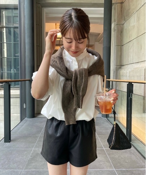 I_am（アイアム）の「smooth flow short culottes【I_am × kimina】 / スムースフロウショートキュロット（その他パンツ・レディース・ブラック/ダークブラウン・FREE）」の6枚目の写真