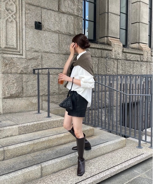 I_am（アイアム）の「smooth flow short culottes【I_am × kimina】 / スムースフロウショートキュロット（その他パンツ・レディース・ブラック/ダークブラウン・FREE）」の7枚目の写真