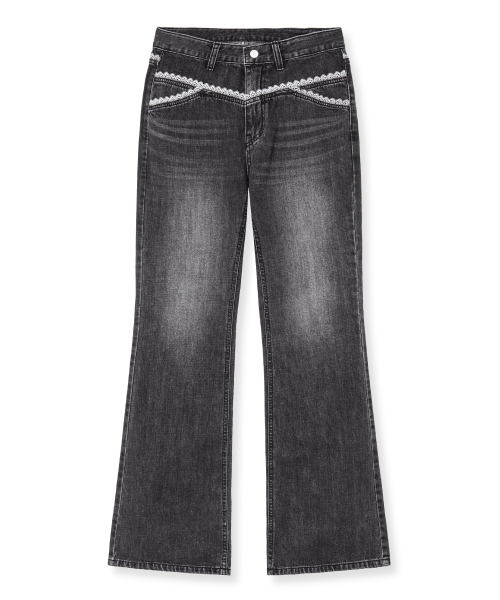 Midnight Move（ミッドナイトムーブ）の「lace bt pants (black)（デニムパンツ・レディース・その他・SMALL/MEDIUM）」の2枚目の写真