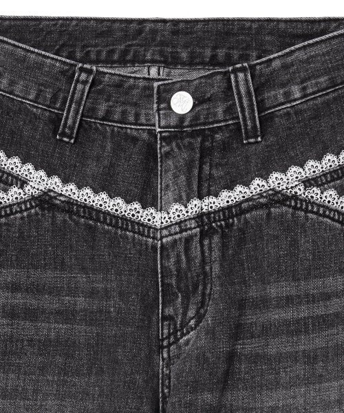 Midnight Move（ミッドナイトムーブ）の「lace bt pants (black)（デニムパンツ・レディース・その他・SMALL/MEDIUM）」の3枚目の写真