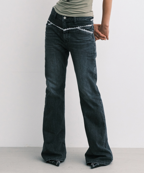 Midnight Move（ミッドナイトムーブ）の「lace bt pants (black)（デニムパンツ・レディース・その他・SMALL/MEDIUM）」の4枚目の写真