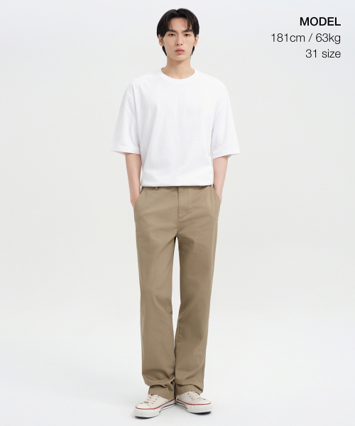 MUSINSA STANDARD（ムシンサスタンダード）の「ストレートチノパンツ[ベージュ]（その他パンツ・メンズ・その他・32/30/31/33/26/27/40/38/42/36/34/28/29）」の7枚目の写真