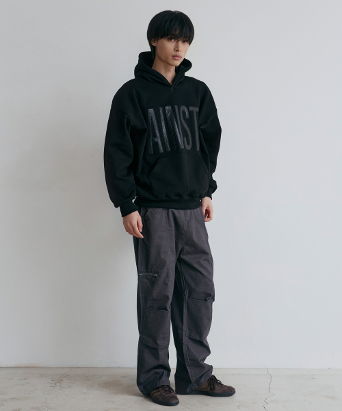 NODU（ノードユー）の「アインレザーパッチアップリケフードパーカー[ブラック]（パーカー・メンズ・その他・MEDIUM/LARGE）」の6枚目の写真