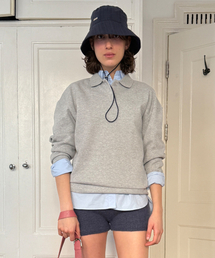 Logo Collar Sweatshirt (Melange Grey)