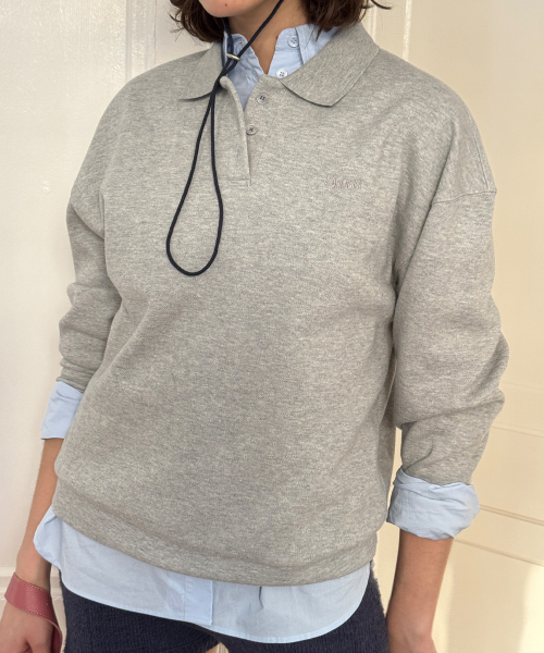 SINOON（シヌーン）の「Logo Collar Sweatshirt (Melange Grey)（スウェット・レディース・グレー・FREE）」の3枚目の写真
