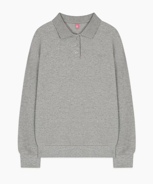 SINOON（シヌーン）の「Logo Collar Sweatshirt (Melange Grey)（スウェット・レディース・グレー・FREE）」の4枚目の写真