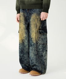 TRILLION（トリリオン）の「Front Washing Wide Denim Pants_YELLOW BLACK（デニムパンツ）」