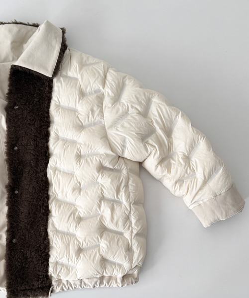 CANAL JEAN(キャナルジーン)の「diggity 襟ボアハーフダウンコート(ダウンジャケット/コート・レディース・ブラック/オフホワイト・ONE SIZE)」の15枚目の写真