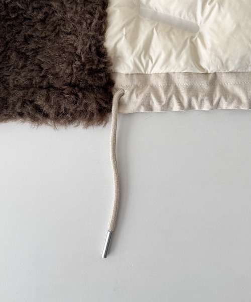 CANAL JEAN(キャナルジーン)の「diggity 襟ボアハーフダウンコート(ダウンジャケット/コート・レディース・ブラック/オフホワイト・ONE SIZE)」の16枚目の写真