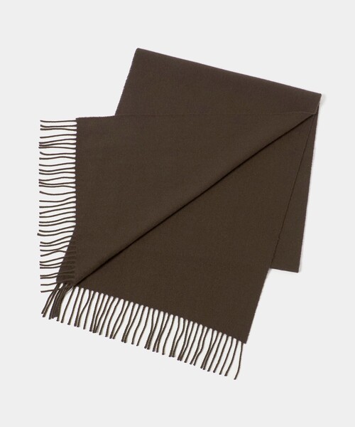 Johnstons of Elgin（ジョンストンズオブエルガン）の「【別注】＜Johnstons of Elgin＞2PLY ソリッド カシミヤマフラー（マフラー・メンズ・ダークオレンジ/ブラック/ダークブラウン/ダークグレー・FREE）」の4枚目の写真