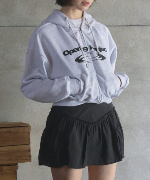 Opening Project(オープニングプロジェクト)の「w Identity Hoodie Zip-up / ダブルアイデンティティ ダブルジップフーディー(パーカー・レディース・ブラック/オートミール・S/M)」の2枚目の写真