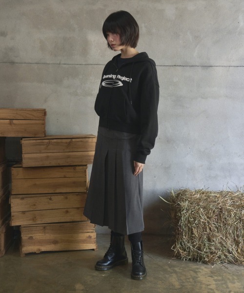 Opening Project(オープニングプロジェクト)の「w Identity Hoodie Zip-up / ダブルアイデンティティ ダブルジップフーディー(パーカー・レディース・ブラック/オートミール・S/M)」の4枚目の写真