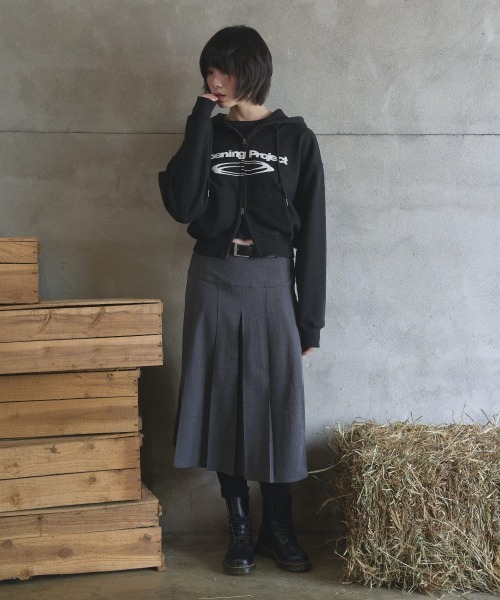 Opening Project(オープニングプロジェクト)の「w Identity Hoodie Zip-up / ダブルアイデンティティ ダブルジップフーディー(パーカー・レディース・ブラック/オートミール・S/M)」の6枚目の写真
