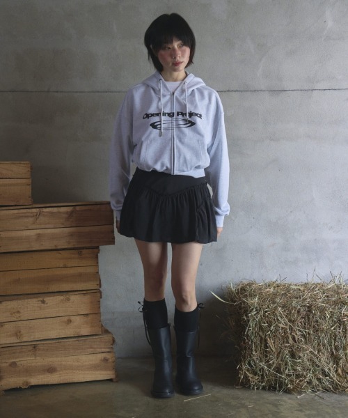 Opening Project(オープニングプロジェクト)の「w Identity Hoodie Zip-up / ダブルアイデンティティ ダブルジップフーディー(パーカー・レディース・ブラック/オートミール・S/M)」の11枚目の写真