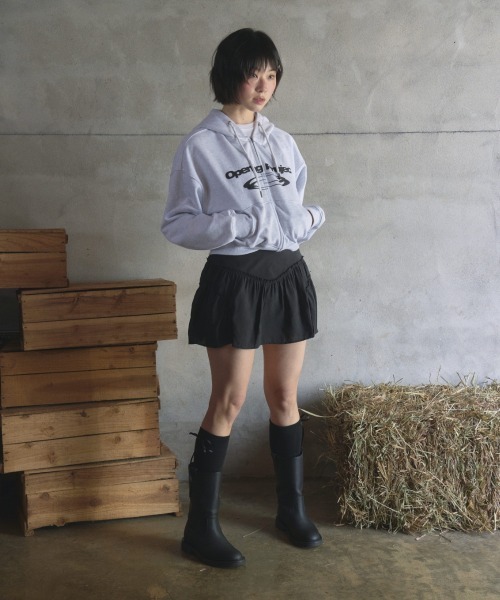 Opening Project(オープニングプロジェクト)の「w Identity Hoodie Zip-up / ダブルアイデンティティ ダブルジップフーディー(パーカー・レディース・ブラック/オートミール・S/M)」の13枚目の写真