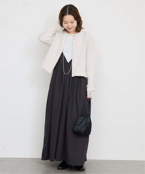 SLOBE IENA（スローブイエナ）の「《追加》ウォッシャブルファーリーダブルフェイスカーディガン（カーディガン/ボレロ・レディース・サックスブルー/アイボリー/ネイビー・FREE）」の4枚目の写真