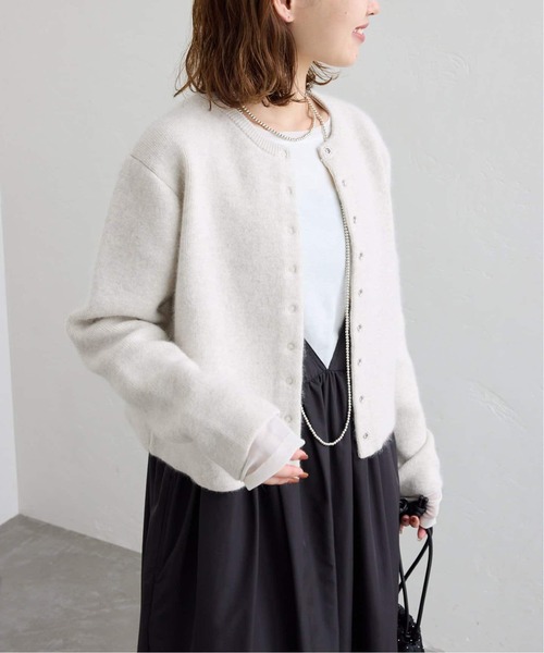 SLOBE IENA（スローブイエナ）の「《追加》ウォッシャブルファーリーダブルフェイスカーディガン（カーディガン/ボレロ・レディース・サックスブルー/アイボリー/ネイビー・FREE）」の8枚目の写真