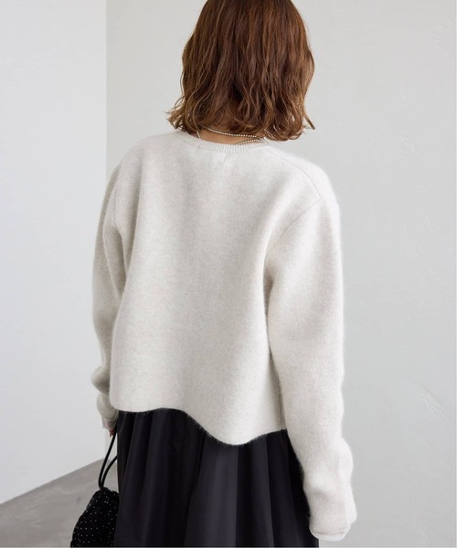 SLOBE IENA（スローブイエナ）の「《追加》ウォッシャブルファーリーダブルフェイスカーディガン（カーディガン/ボレロ・レディース・サックスブルー/アイボリー/ネイビー・FREE）」の9枚目の写真