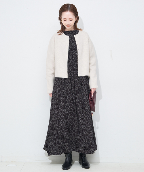 SLOBE IENA（スローブイエナ）の「《追加》ウォッシャブルファーリーダブルフェイスカーディガン（カーディガン/ボレロ・レディース・サックスブルー/アイボリー/ネイビー・FREE）」の10枚目の写真