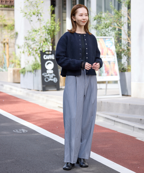 追加》ウォッシャブルファーリーダブルフェイスカーディガン