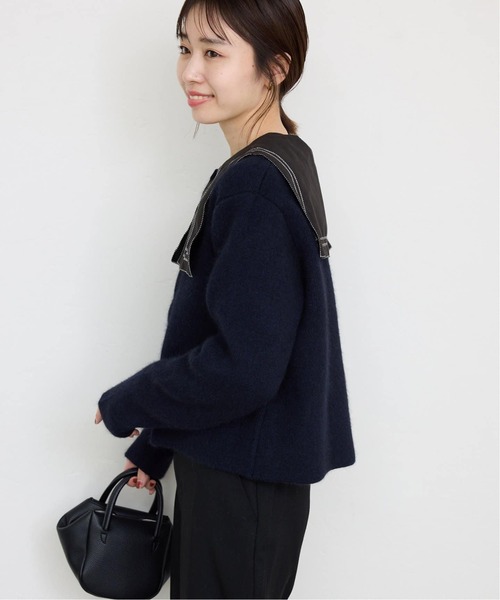 追加》ウォッシャブルファーリーダブルフェイスカーディガン