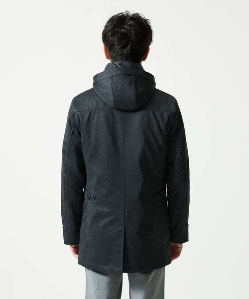 MK MICHEL KLEIN HOMME （エムケーミッシェルクランオム）の「【４サイズ/中綿ライナー付/３WAY】フード付きコート / 千鳥柄（モッズコート・メンズ・チャコールグレー・46/48/51）」の6枚目の写真
