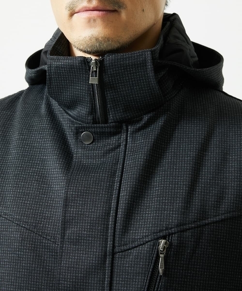 MK MICHEL KLEIN HOMME （エムケーミッシェルクランオム）の「【４サイズ/中綿ライナー付/３WAY】フード付きコート / 千鳥柄（モッズコート・メンズ・チャコールグレー・46/48/51）」の7枚目の写真
