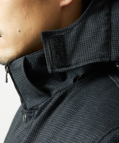 MK MICHEL KLEIN HOMME （エムケーミッシェルクランオム）の「【４サイズ/中綿ライナー付/３WAY】フード付きコート / 千鳥柄（モッズコート・メンズ・チャコールグレー・46/48/51）」の8枚目の写真