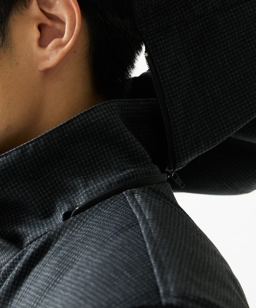 MK MICHEL KLEIN HOMME （エムケーミッシェルクランオム）の「【４サイズ/中綿ライナー付/３WAY】フード付きコート / 千鳥柄（モッズコート・メンズ・チャコールグレー・46/48/51）」の9枚目の写真