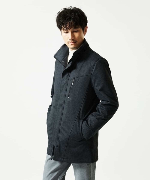 MK MICHEL KLEIN HOMME （エムケーミッシェルクランオム）の「【４サイズ/中綿ライナー付/３WAY】フード付きコート / 千鳥柄（モッズコート・メンズ・チャコールグレー・46/48/51）」の11枚目の写真