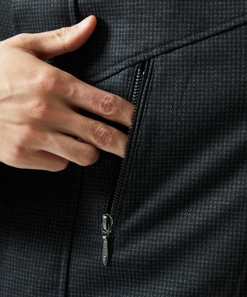 MK MICHEL KLEIN HOMME （エムケーミッシェルクランオム）の「【４サイズ/中綿ライナー付/３WAY】フード付きコート / 千鳥柄（モッズコート・メンズ・チャコールグレー・46/48/51）」の14枚目の写真