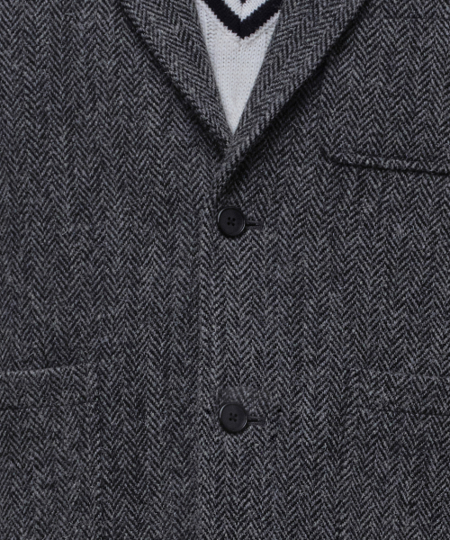MUSINSA STANDARD（ムシンサスタンダード）の「[ハリスツイード] ヘリンボーンアウトポケットブレザー [ダークグレー]（テーラードジャケット・メンズ・その他・MEDIUM/LARGE/X-LARGE/XX-LARGE）」の7枚目の写真
