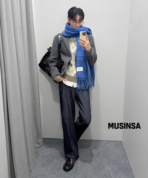 MUSINSA STANDARD（ムシンサスタンダード）の「[ハリスツイード] ヘリンボーンアウトポケットブレザー [ダークグレー]（テーラードジャケット・メンズ・その他・MEDIUM/LARGE/X-LARGE/XX-LARGE）」の2枚目の写真