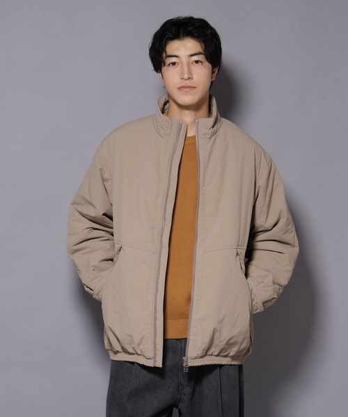 NANO universe（ナノユニバース）の「THERMOLITE(R)  スタンドZIPブルゾン（ブルゾン・メンズ・ブラック/ベージュ/チャコール・L/M）」の3枚目の写真