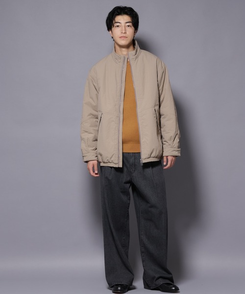 NANO universe（ナノユニバース）の「THERMOLITE(R)  スタンドZIPブルゾン（ブルゾン・メンズ・ブラック/ベージュ/チャコール・L/M）」の15枚目の写真