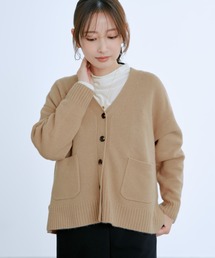 ウールカシミヤVネックロングカーディガン 【低身長・小柄女性】