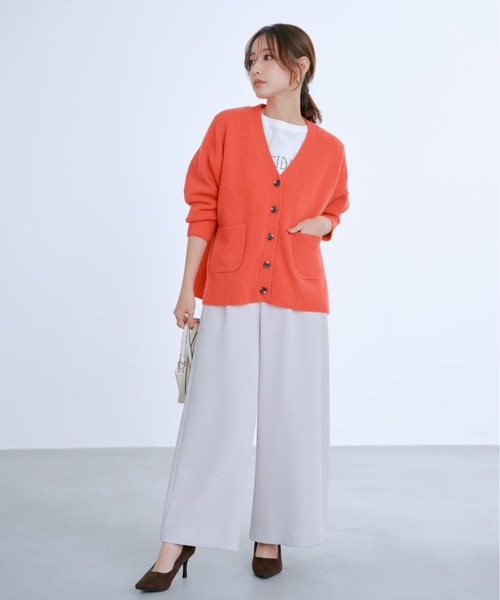 COHINA（コヒナ）の「ウールカシミヤVネックロングカーディガン 【低身長・小柄女性】（カーディガン/ボレロ・レディース・ブルー/オレンジ/ベージュ/ブラウン・ONE SIZE）」の13枚目の写真