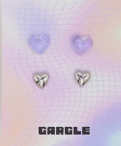 gargle(ガーグル)の「gargle ガーグル:GARGLE COREシリーズ 韓国アクセ ハート セット ピアス(ピアス(両耳用)・レディース・ゴールド/シルバー・FREE)」の3枚目の写真