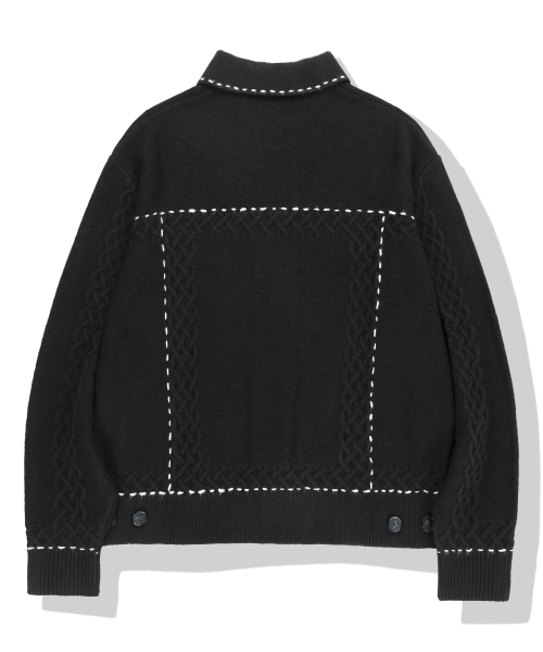 NOT4NERD(ノットフォーナード)の「Contrast Stitch Knit Trucker Jacket - Black(デニムジャケット・レディース・その他・MEDIUM/LARGE/X-LARGE)」の2枚目の写真