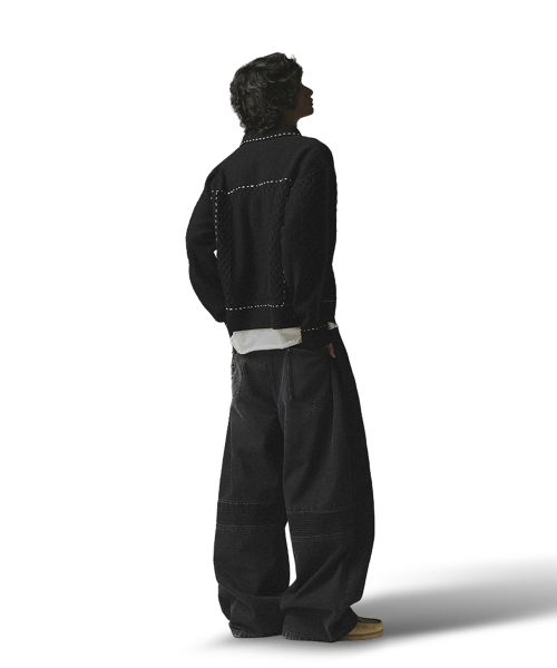 NOT4NERD(ノットフォーナード)の「Contrast Stitch Knit Trucker Jacket - Black(デニムジャケット・レディース・その他・MEDIUM/LARGE/X-LARGE)」の4枚目の写真