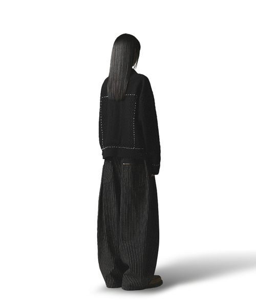 NOT4NERD(ノットフォーナード)の「Contrast Stitch Knit Trucker Jacket - Black(デニムジャケット・レディース・その他・MEDIUM/LARGE/X-LARGE)」の6枚目の写真