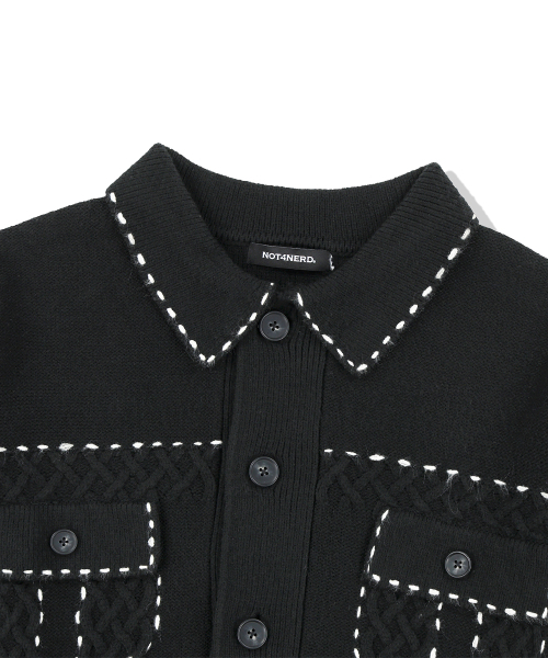 NOT4NERD(ノットフォーナード)の「Contrast Stitch Knit Trucker Jacket - Black(デニムジャケット・レディース・その他・MEDIUM/LARGE/X-LARGE)」の7枚目の写真