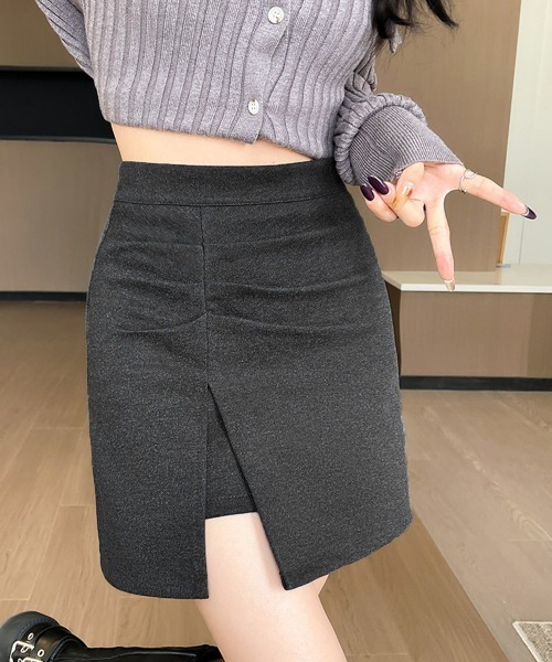 Miniministore(ミニミニストア)の「ギャザーミニスカート 無地タイトスカート(スカート・レディース・ダークグレー/ブラウン/ブラック・S/M/L/XL)」の14枚目の写真
