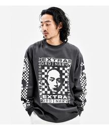 EXTRAORDINARY（エクストラオーディナリー）の「HUMAN BITMAP LONG SLEEVE CHARCOAL（Tシャツ/カットソー）」