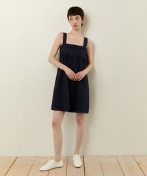 PUNCHING SLEEVELESS DRESS_NAVY