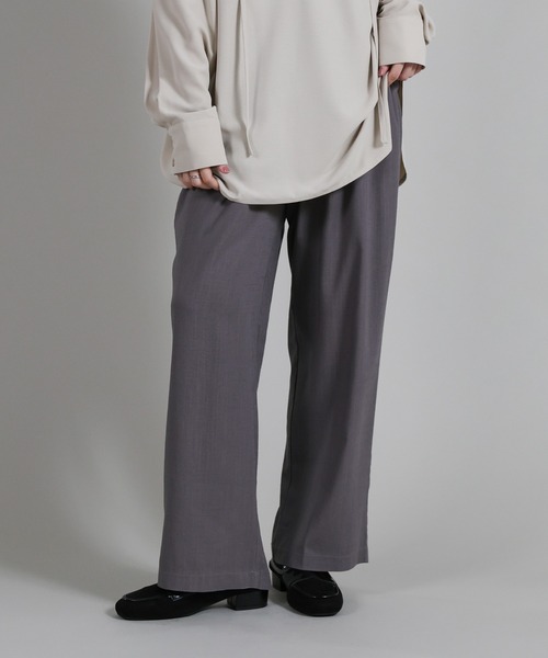select MOCA Et（セレクトモカエト）の「【Et】Linen-blend Easy Pants（その他パンツ・レディース・ネイビー/ダークグレー・LARGE/MEDIUM）」の2枚目の写真