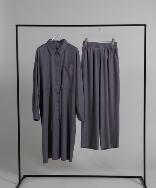 select MOCA Et（セレクトモカエト）の「【Et】Linen-blend Easy Pants（その他パンツ・レディース・ネイビー/ダークグレー・LARGE/MEDIUM）」の3枚目の写真